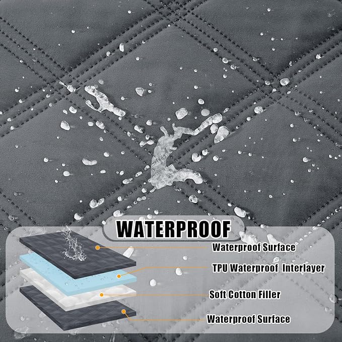Smiry Waterproof Dog Bed Cover Blanket 52x82, Soft Reversible Pet Blanket, Washable Leakproof Cats Dogs Couch Cover for Sofa, Couch, Furniture, Dark Grey/Dark Grey