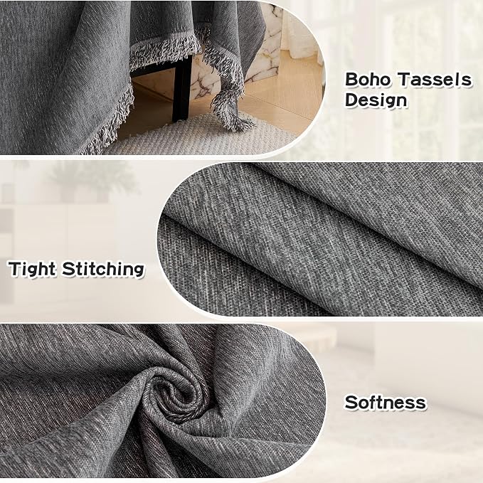 MYSKY HOME Couch Cover for Sectional Sofa, 2 Pieces Couch Covers for L Shape Sofa Cover, Furniture Protector for Pets, Kids, Sofa Slipcover for 2-3 Cushion Couch (71"x102"+71"x118", Dark Grey)