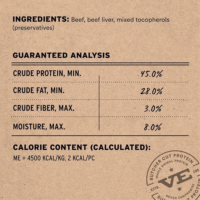 Vital Essentials Freeze Dried Dog Treats | Beef Bites, Single Protein | Premium Quality | Grain Free Training Treats for Dogs, 6.2 oz Bag