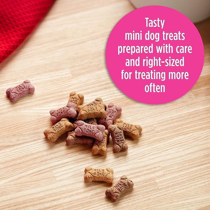 Milk-Bone Mini's Flavor Snacks Dog Treats Bundle: 36 Ounce Canister + 2 Refill Packs
