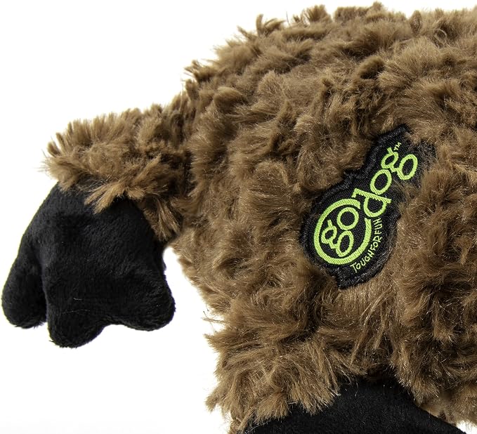 goDog PlayClean Sloth Squeaky Plush Dog Toy with Odor-Eliminating Essential Oils, Chew Guard Technology - Brown, Small