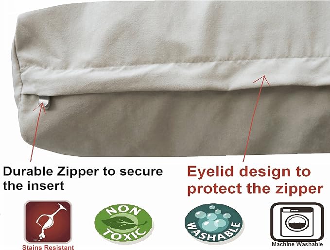 Dogbed4less XL Orthopedic Gel Infused Cooling Memory Foam Dog Bed for Medium to Large Pet and Strong Waterproof Liner, Durable Washable Mirco-Suede Khaki External Cover, 47X29X4 Inches