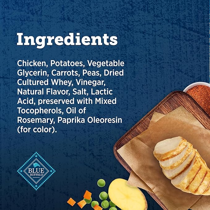 Blue Buffalo True Chews Chicken Pot Pie Natural Dog Treats, Real Meat Dog Snacks, Healthy Reward or Training Treat, Made in the USA with Real Chicken & Natural Ingredients, 12 oz.