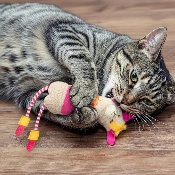 SmartyKat Leggy Llama Catnip Crinkly Plush Kicker Cat Toy, Soft Floppy Body for Wrestling & Bunny Kicks for Cats & Kittens