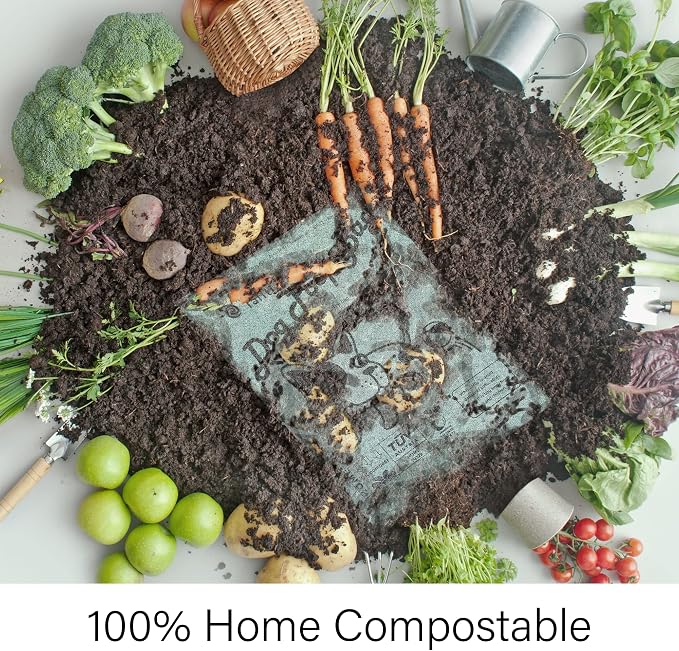 Home Compostable Dog Poop Bags, Plant-Based Dog Waste Bags - 255 Count, Extra Thick & Leak Proof, Unscented Flat Bags, Biodegradable & Eco-Friendly 9 x 13 Inches