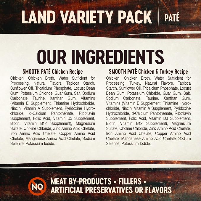 Wellness CORE Tiny Tasters Pate Variety Pack Adult Wet Cat Food, Natural, Protein Rich, Grain Free, Land Recipes, 1.75 oz, Pack of 12 Pouches