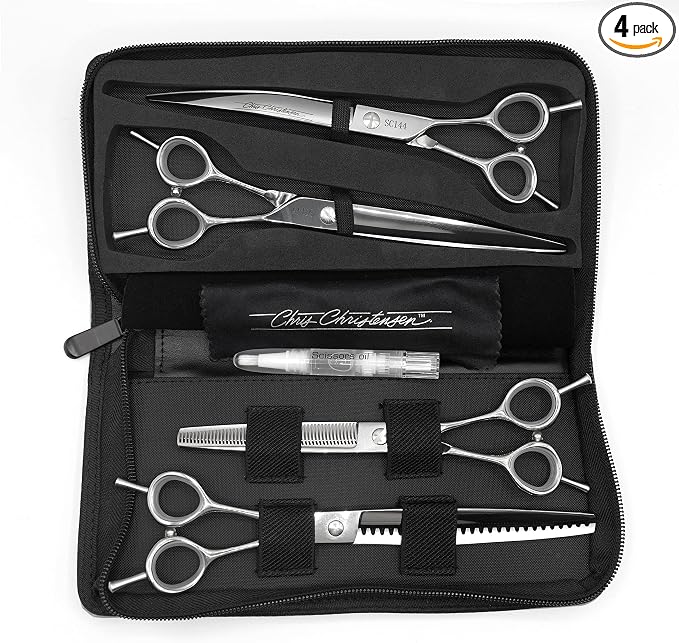 Chris Christensen Classic Series Grooming Shears, Full Set of Shears With Case, Groom Like a Professional, Any Skill Level, Made From 440C Japanese Steel