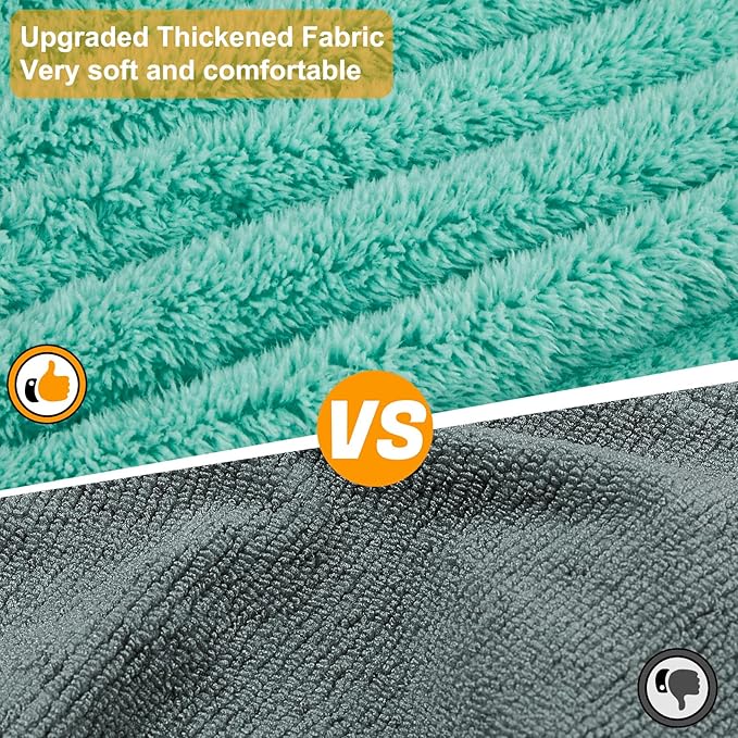 Bienbee Dog Bathrobe, Quick Drying Super Absorbent Pet Robes for Small Medium Large Dogs, Drying Coat for After Bath & Swim, Warm & Cozy Dogs Towels, Dog Puppy Bath Supplies, Lake Green M