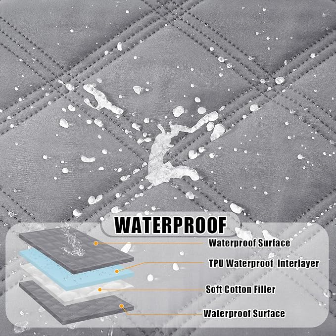 Smiry Waterproof Dog Bed Cover Blanket 40x70, Soft Reversible Pet Blanket, Washable Leakproof Cats Dogs Couch Cover for Sofa, Couch, Furniture, Grey/Grey
