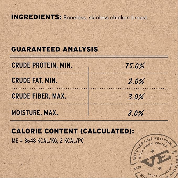 Vital Essentials Freeze Dried Cat Treats | Chicken Breast, Single Ingredient | Premium Quality | Grain Free, Healthy Treats for Cats, 4 oz Bag