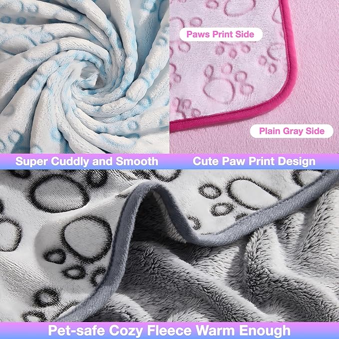 Stuffed 3pcs Premium Soft Dog Blankets for Small Dogs, Cat Blanket Calming Washable for Bed Couch Crate Protection Cover, Dog Puppy Kitten Essentials Christmas Dog Gifts, 32 * 40 inches