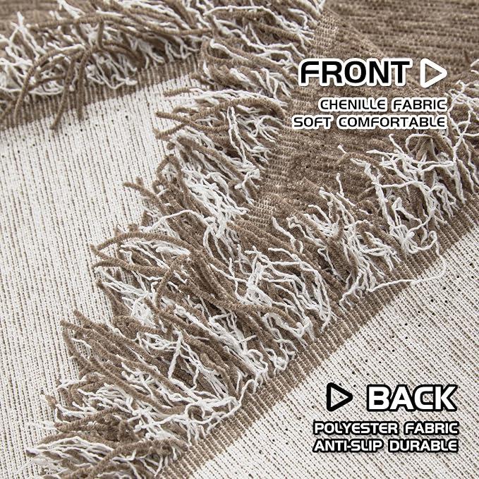 MEETSKY Oversized Sectional Couch Cover, Sofa Cover for 3 Cushion Washable Sofa Covers for Living Room Couch Slipcovers for Dogs Couch Protector Pet Friendly, 91" x 150", Sand