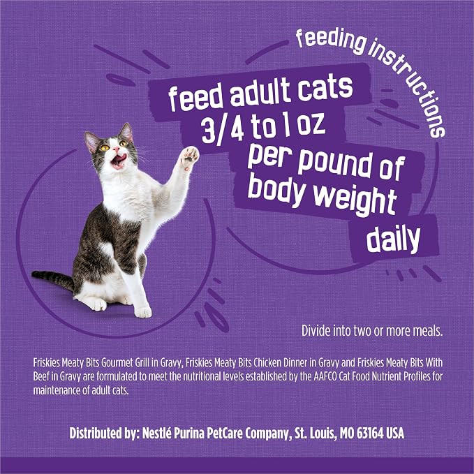 Purina Friskies Gravy Wet Cat Food Variety Pack, Meaty Bits - (Pack of 24) 5.5 oz. Cans