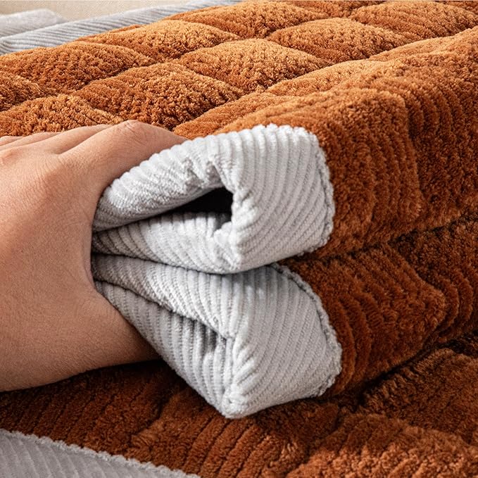 Couch Cover for Dogs Washable,Anti-Slip Back Cat Mat Pet Pad Blanket for Furniture Protector,Fuzzy Pet Sofa Cover for 3 Cushion Couch Sofa Pets Friendly (Curry, 1pc/36"x80.1"/Seat Cover)
