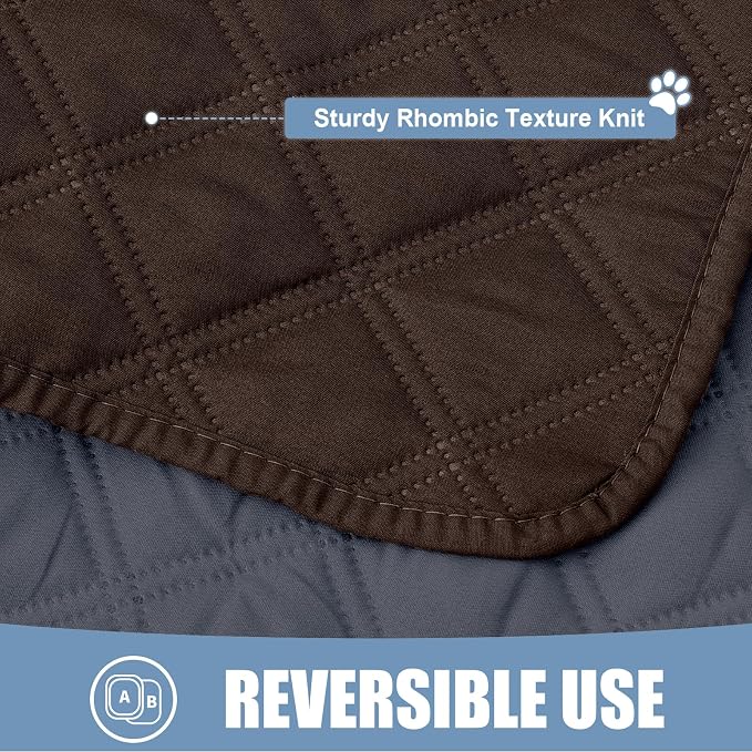 Smiry Waterproof Dog Bed Cover Pet Blanket, Soft Washable Dog Blanket for Furniture Bed Couch Sofa Reversible, Checkered (30"x53", Chocolate/Dark Grey)