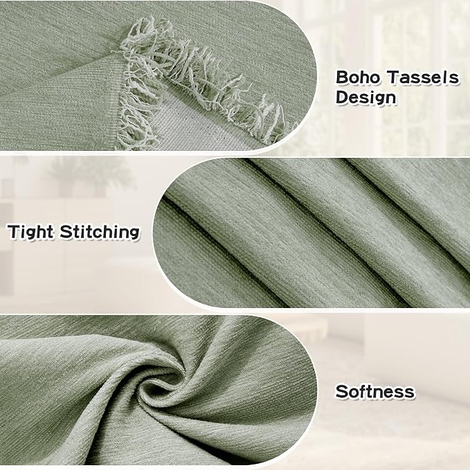 MYSKY HOME Sectional Slipcover Furniture Protector, Couch Cover for Sectional Sofa — 2 Pieces Sofa Cover for L Shape Sofa for Pet, Kid, Blanket for 2-3 Cushion Couch (71"x102"+71"x118", Sage Green)