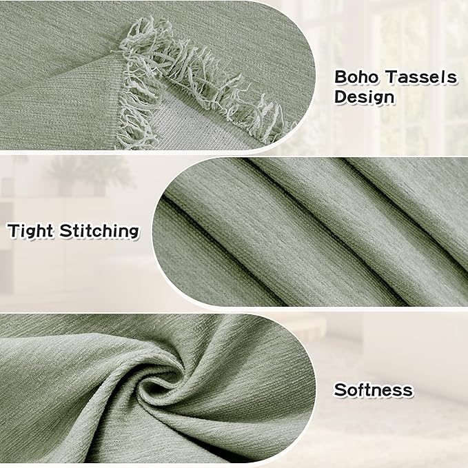 MYSKY HOME Sectional Slipcover Furniture Protector, Couch Cover for Sectional Sofa — 2 Pieces Sofa Cover for L Shape Sofa for Pet, Kid, Blanket for 2-3 Cushion Couch (71"x118"+71"x118", Sage Green)