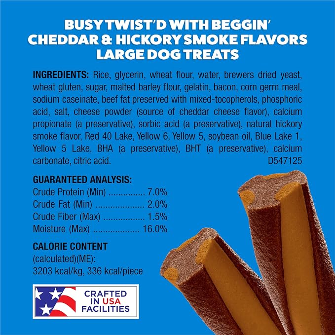 Purina Busy with Beggin’ Twist’d Cheddar and Hickory Smoke Flavors Adult Dog Treat - 10 ct. Pouch