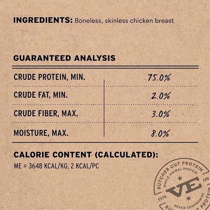 Vital Essentials Freeze Dried Cat Treats | Chicken Breast, Single Ingredient | Premium Quality | Grain Free, Healthy Treats for Cats, 1 oz Bag
