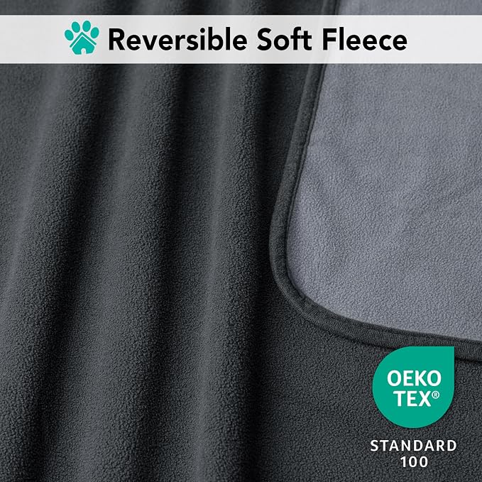 PetAmi Waterproof Dog Blanket for Couch, Pee Proof Reversible Cat Blanket for Sofa Bed Furniture Protector, Soft Fleece Washable Pet Throw for Dogs Cats Puppies Kittens, 40x60 Gray
