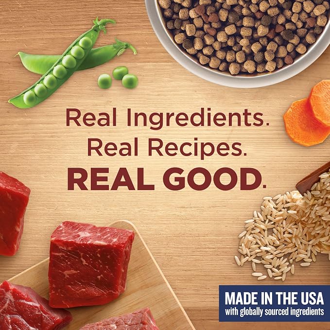 Nutrish Real Beef, Pea & Brown Rice Recipe Whole Health Blend Dry Dog Food, 40 lb. Bag, Packaging May Vary (Rachael Ray)