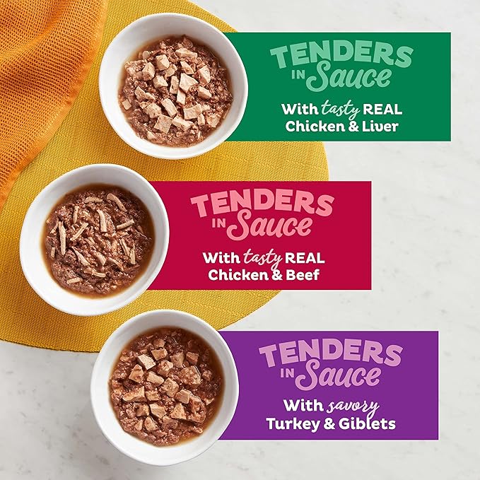 Meow Mix Tender Favorites Poultry & Beef Variety Pack, Wet Cat Food, 2.75 oz Cup (24 Pack)