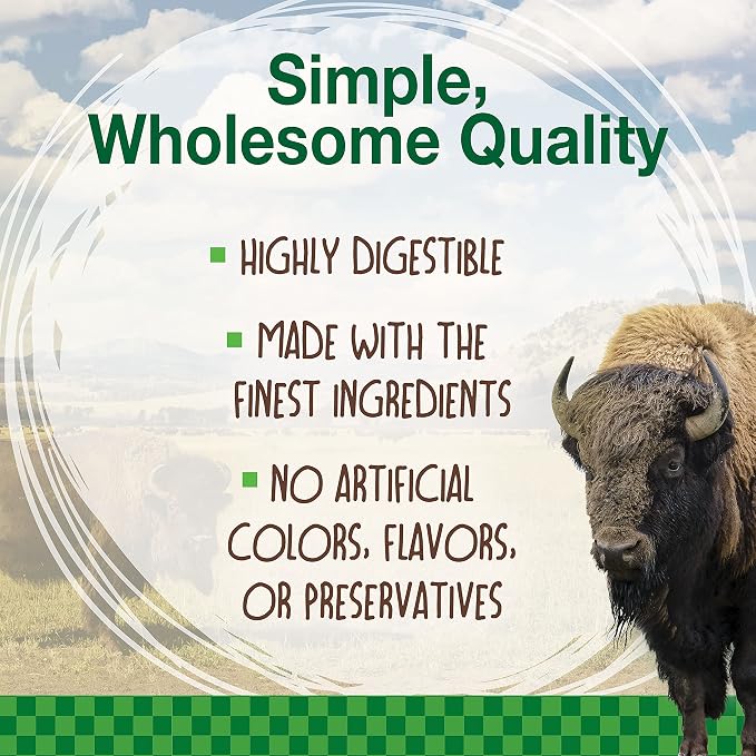 Nylabone Healthy Edibles WILD Natural Dog Bones Long Lasting, Bison Flavor Bone Dog Treats, Medium (2 Count)