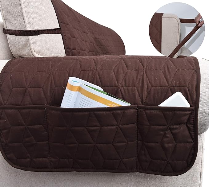 Ameritex Couch Sofa Slipcover 100% Waterproof Nonslip Quilted Furniture Protector Slipcover for Dogs, Children, Pets Sofa Slipcover Machine Washable (Chocolate, 68'')