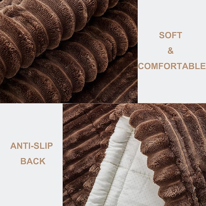 Mivnue Pet Couch Cover, Couch Covers for Dogs, Washable Dog Sofa Covers Couch Protector, Fuzzy Non Slip Couch Slipcover Pet Friendly (Dark Brown, 27.6" x 82.7")