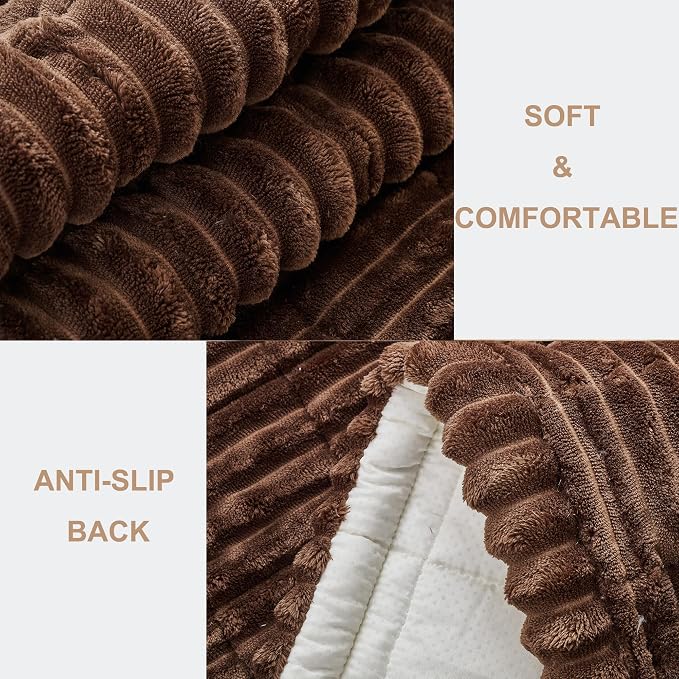 Mivnue Pet Couch Cover, Couch Covers for Dogs, Washable Dog Sofa Covers Couch Protector, Fuzzy Non Slip Couch Slipcover Pet Friendly (Dark Brown, 27.6" x 59.1")
