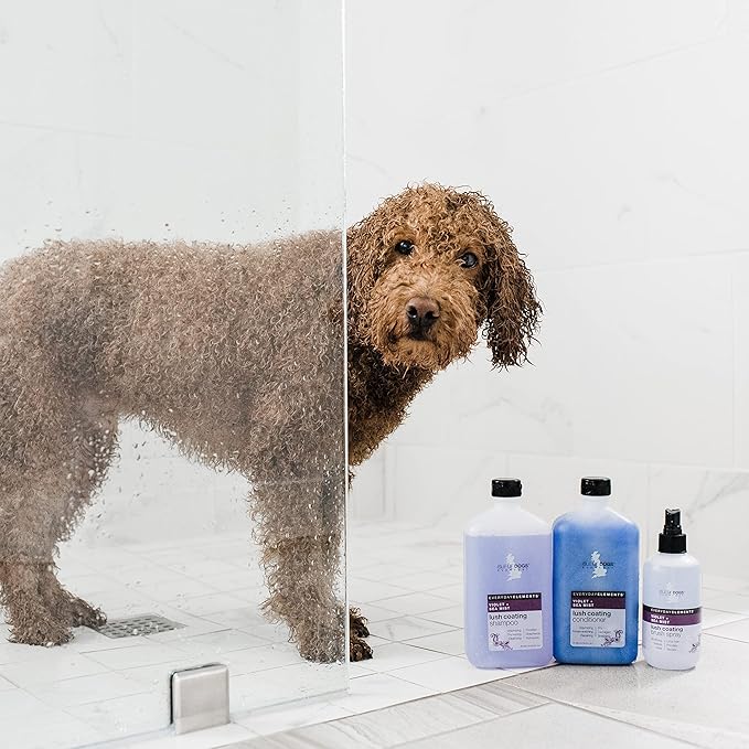 Isle of Dogs - Everyday Elements Lush Coating Shampoo For Dogs - Violet + Sea Mist - Volumizing Pet Shampoo With Calendula Flower & Rosemary Leaf Juice For Bounce and Shine - Made in the USA - 16.9 Oz