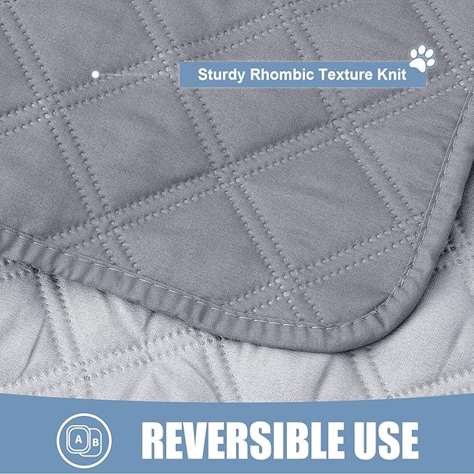 Smiry Waterproof Dog Bed Cover Pet Blanket, Soft Washable Dog Blanket for Furniture Bed Couch Sofa Reversible, Checkered (30"x53", Grey/Light Grey)
