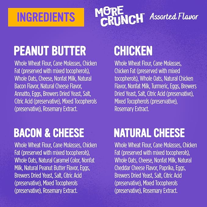 Blue Dog Bakery Natural Dog Treats, More Crunch Large, Assorted Flavors, 18oz Box, 1 Box