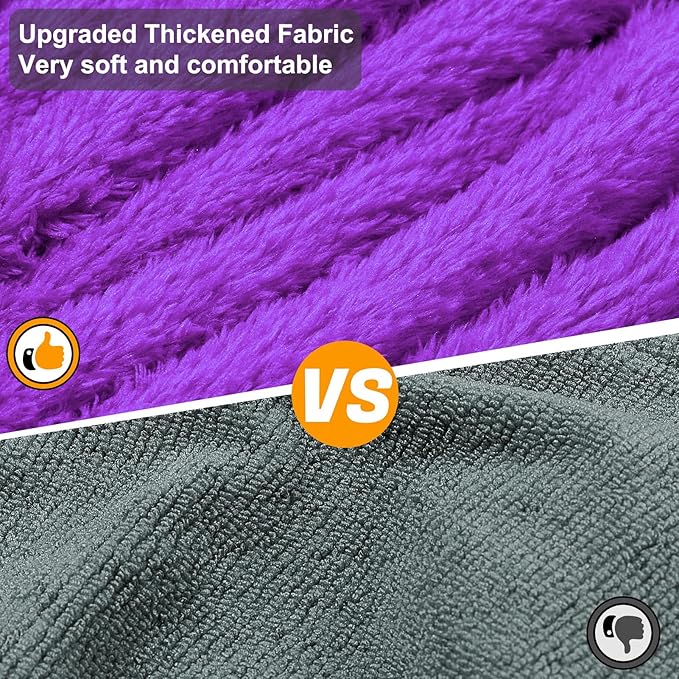 Bienbee Dog Bathrobe, Quick Drying Super Absorbent Pet Robes for Small Medium Large Dogs, Drying Coat for After Bath & Swim, Warm & Cozy Dogs Towels, Dog Puppy Bath Supplies, Purple L