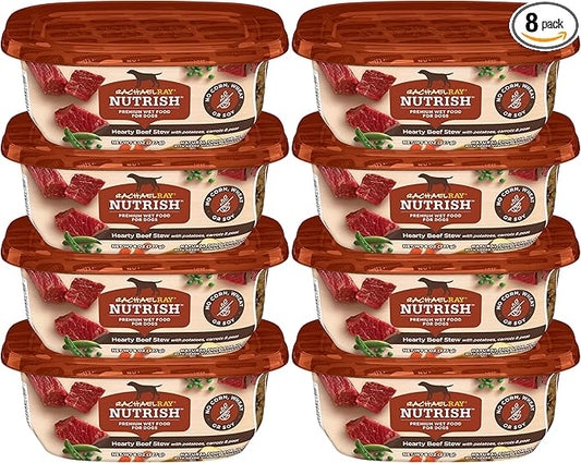 Nutrish Rachael Ray Wet Dog Food Hearty Beef Stew, 8 oz. Tub, 8 Count