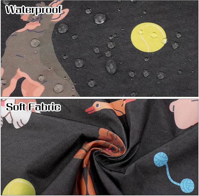 Dog Grooming Waterproof Apron with 2 Pockets, Cute Animals Puppy Dog Pets Apron