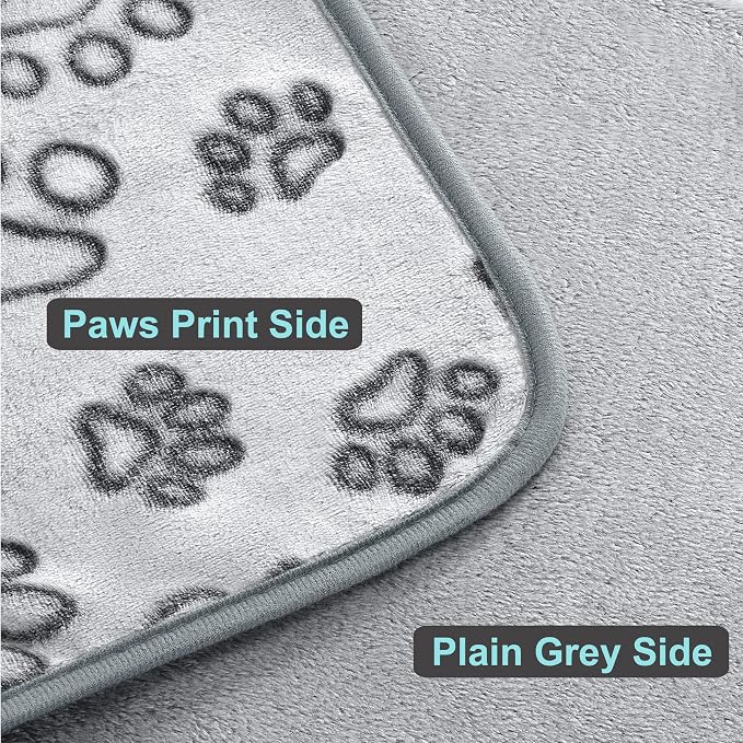 UTTPLL Blanket-Machine-Washable-Premium-Shedding Soft Dog Blanket 30"x20" Fluffy Warm Fleece Paw Print Pet Flannel Cat Blanket for Indoor Cats Medium Small Dog Puppy Essentials Grey