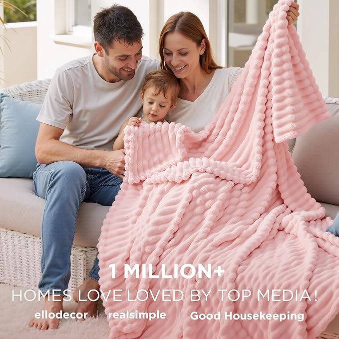 Bedsure GentleSoft Pink Twin XL Blanket for Bed - Super Soft Cozy Blankets for Women, Cute Large Blanket for Girls, Coral Pink, 66x90 Inches