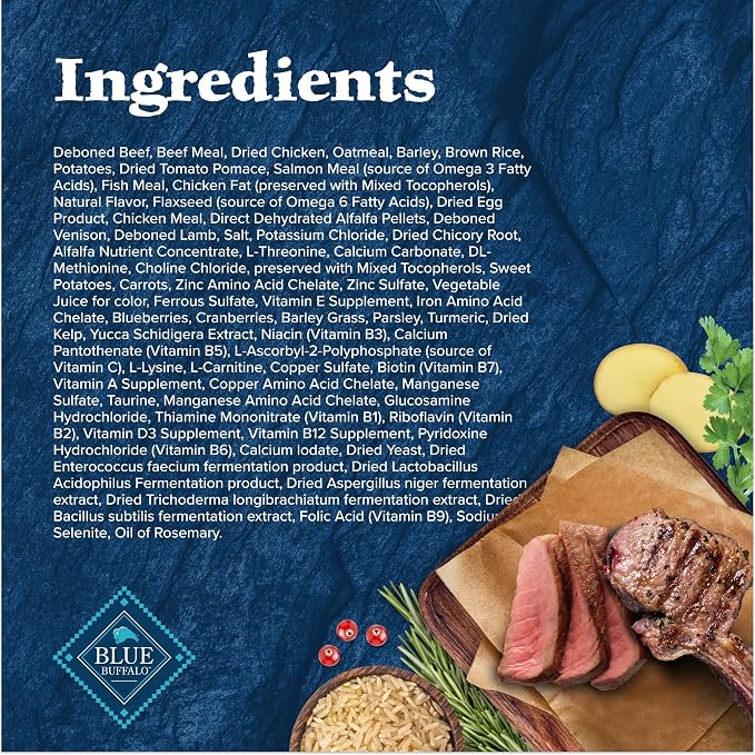 Blue Buffalo Wilderness Rocky Mountain Recipe Adult Dry Dog Food with Red Meat & Wholesome Grains, 34g Protein, Vibrant Energy for an Active Life, Made with Natural Ingredients, 4.5 lbs.