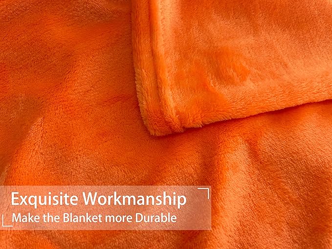 iMaylex Soft Puppy Flannel Fleece Blanket for Pet Dog Cat, Plush Microfiber, Cozy and Lightweight, Orange, Pet, 19 x 27 inch (50 x 70 cm)