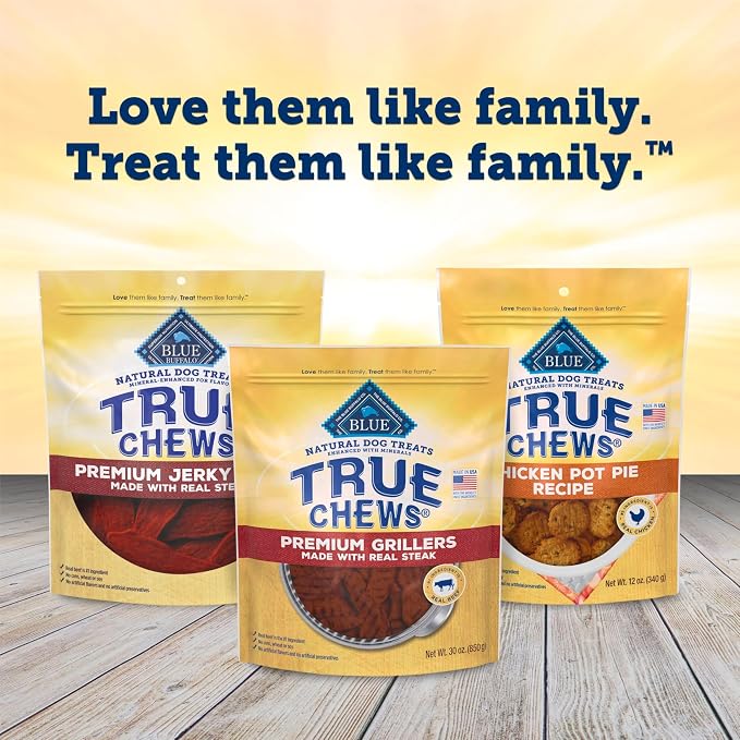 Blue Buffalo True Chews Premium Grillers Dog Treats, Made in the USA with Natural Ingredients, Steak, 30-oz. Bag (Pack of 3)