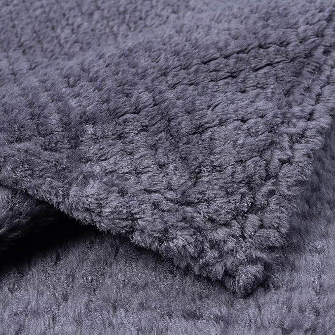 Warm Soft Fuzzy Dog or Cat Blanket, Plush Fleece Throws for Puppy, Kitten, Medium, Large Dogs - Purple (M/32" x 40")