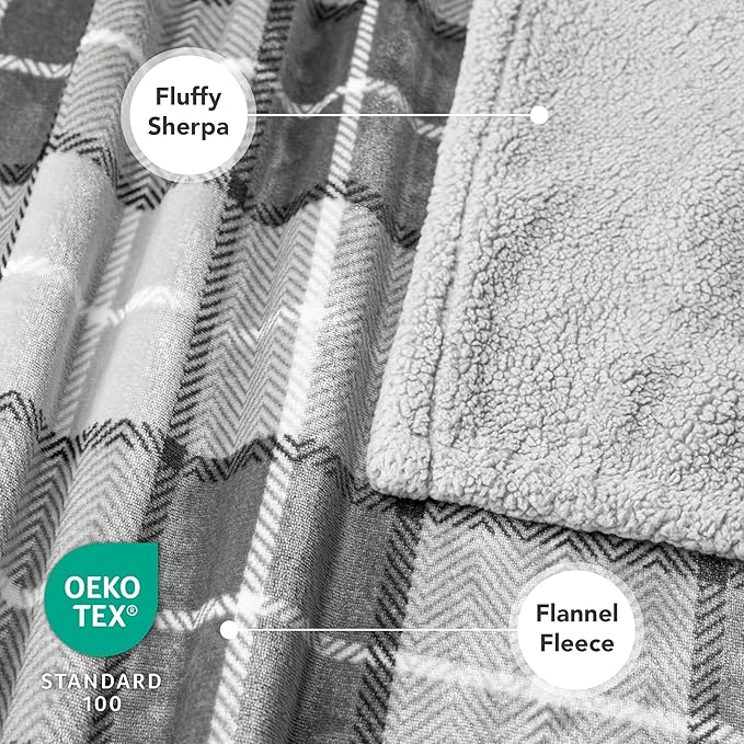 PetAmi Waterproof Dog Blanket for Couch, Pee Proof Fleece Reversible Pet Throw, Furniture Protector for Bed Sofa Kennel, Soft Washable Cover for Small Medium Dog Puppy Cat, 29x40 Plaid Light Grey