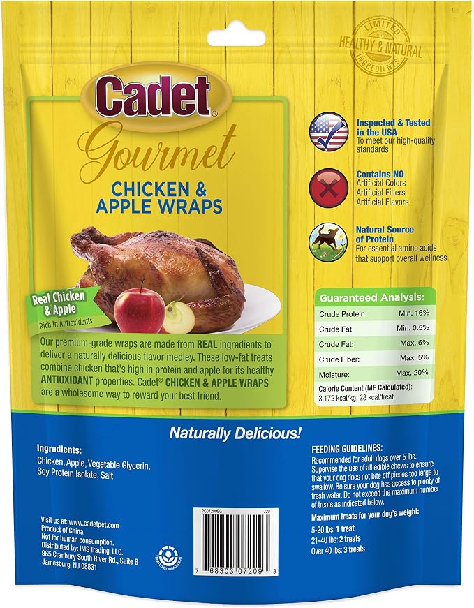 Cadet Gourmet 14 Oz. Chicken & Apple Wrapped Dog Treats - 1 Each