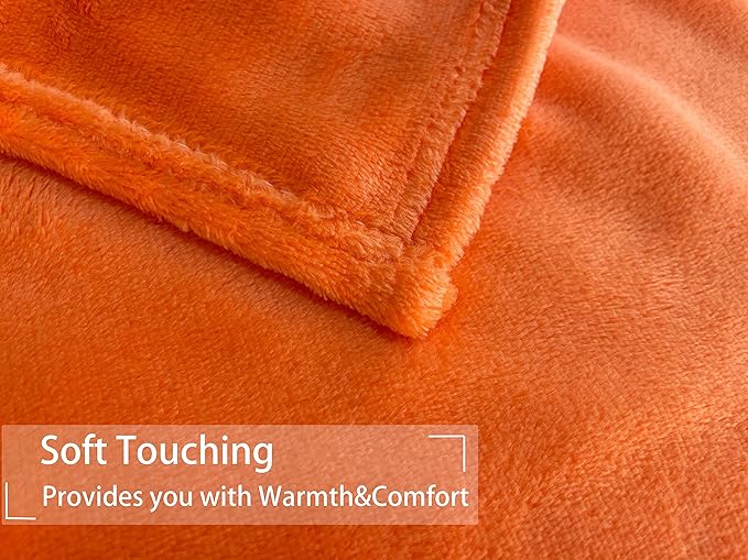 iMaylex Soft Puppy Flannel Fleece Blanket for Pet Dog Cat, Plush Microfiber, Cozy and Lightweight, Orange, Pet, 19 x 27 inch (50 x 70 cm)