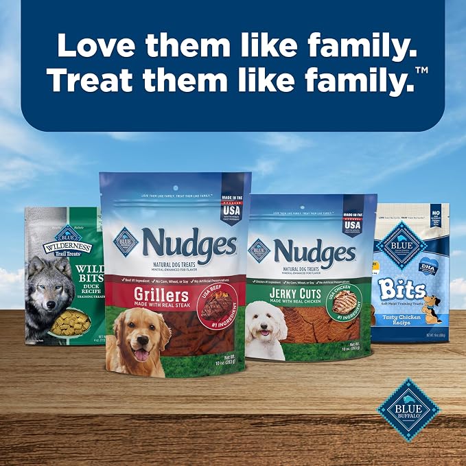 Blue Buffalo Nudges Grillers Natural Dog Treats, Steak, 10oz (Pack of 6)