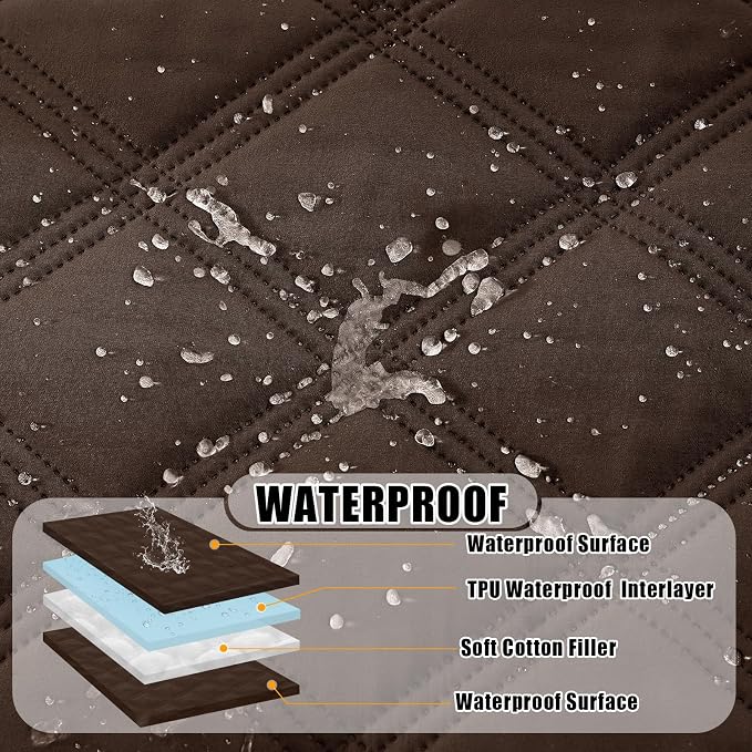 Smiry Waterproof Dog Bed Cover Blanket 30x53, Soft Reversible Pet Blanket, Washable Leakproof Cats Dogs Couch Cover for Sofa, Couch, Furniture, Chocolate/Chocolate
