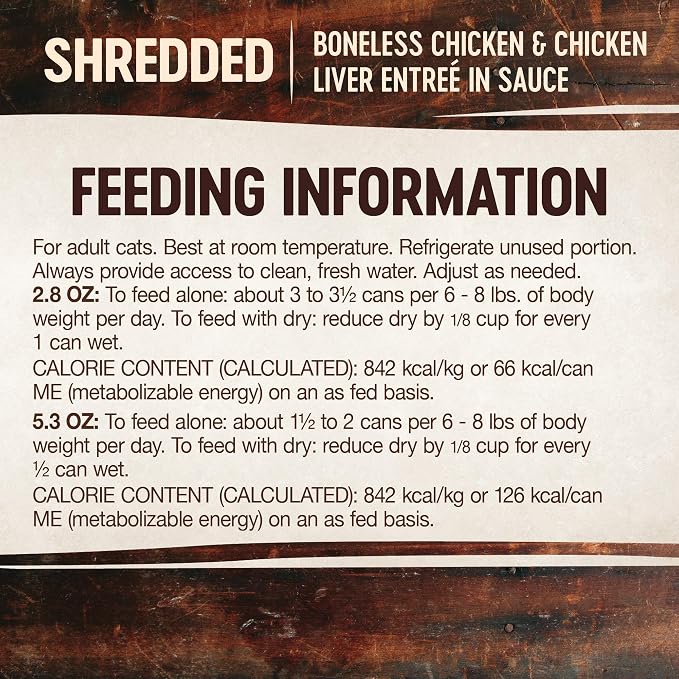 Wellness CORE Signature Selects Shredded Adult Wet Cat Food,Natural,Protein-Rich,Grain Free,2.8 Ounce (Chicken & Chicken Liver),(Pack of 24)