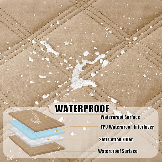 Smiry Waterproof Dog Bed Cover Blanket 40x80, Soft Reversible Pet Blanket, Washable Leakproof Cats Dogs Couch Cover for Sofa, Couch, Furniture, Camel/Camel