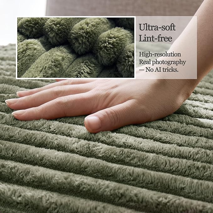 Dual Non-Slip Couch Cover for Dogs Waterproof, Fuzzy Soft Pet Couch Covers for Sofa 3 Cushion, Pet Friendly Soft Dog Bed Covers Sofa Cover Washable (Sage Green, 33" x 95" 1 Pack)